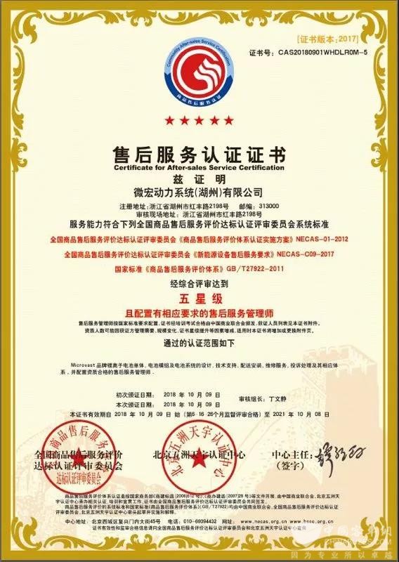 用戶服務鑄就卓越，微宏榮獲五星級售后服務權威認證